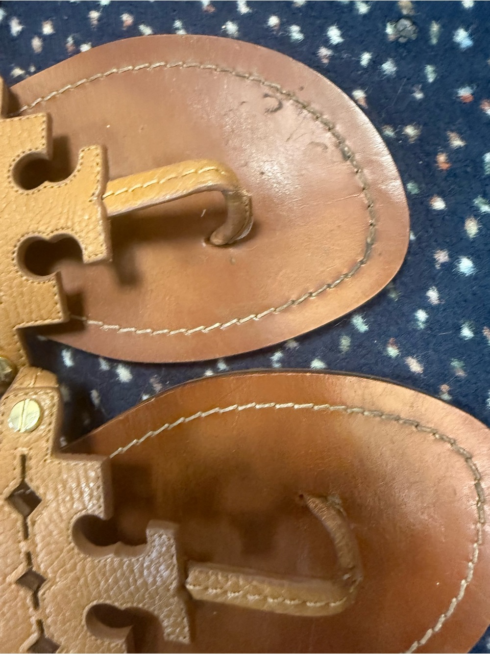 Tory Burch Chandler Flat Brown Leather Sandal Size 9 - Picture 15 of 15